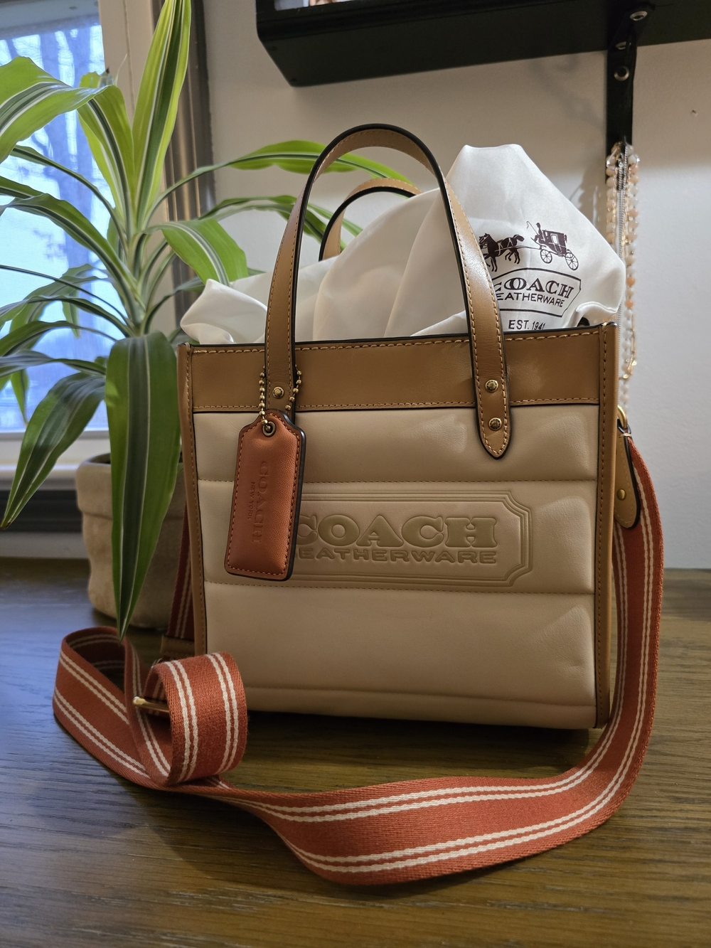 Coach Field Tote 22 Quilted Colorblock Excellent Condition